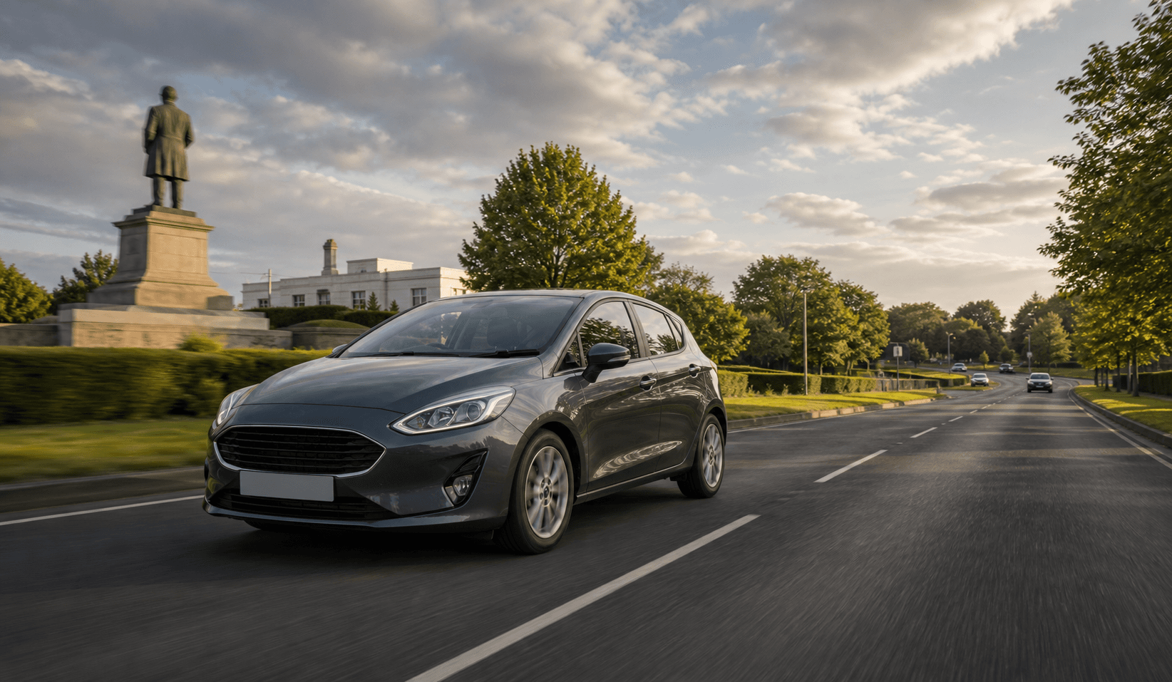 Compact hire car ready for practical travel around Bedford